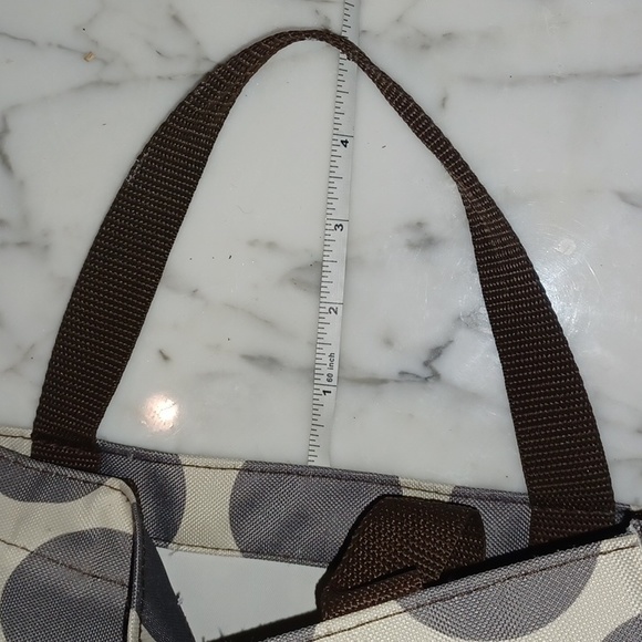 Thirty-One Organizing Keep It Caddy Tote Real Mod Dot Large Circles Gray Taupe - Picture 17 of 17